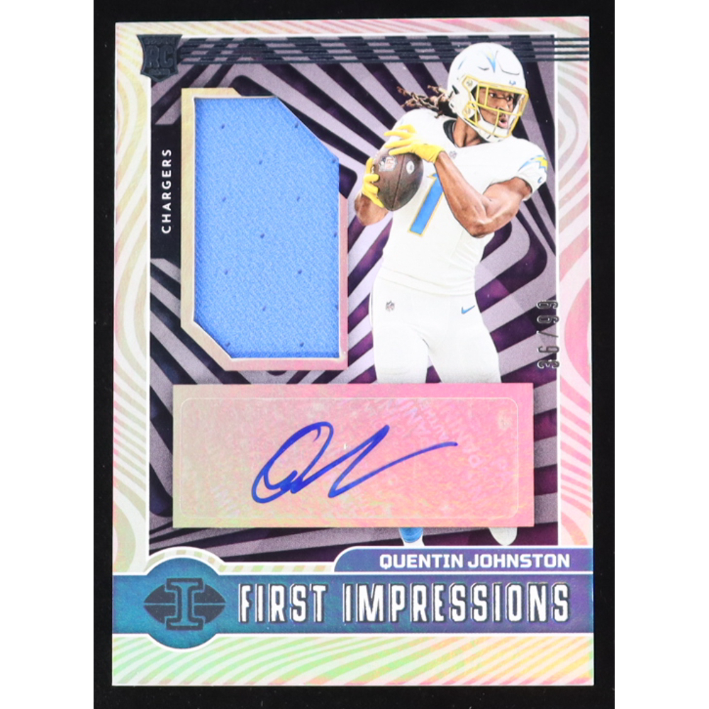 Quentin Johnson 2023 Panini Illusions First Impressions #128 JSY AU #36/99 RC at PristineAuction.com