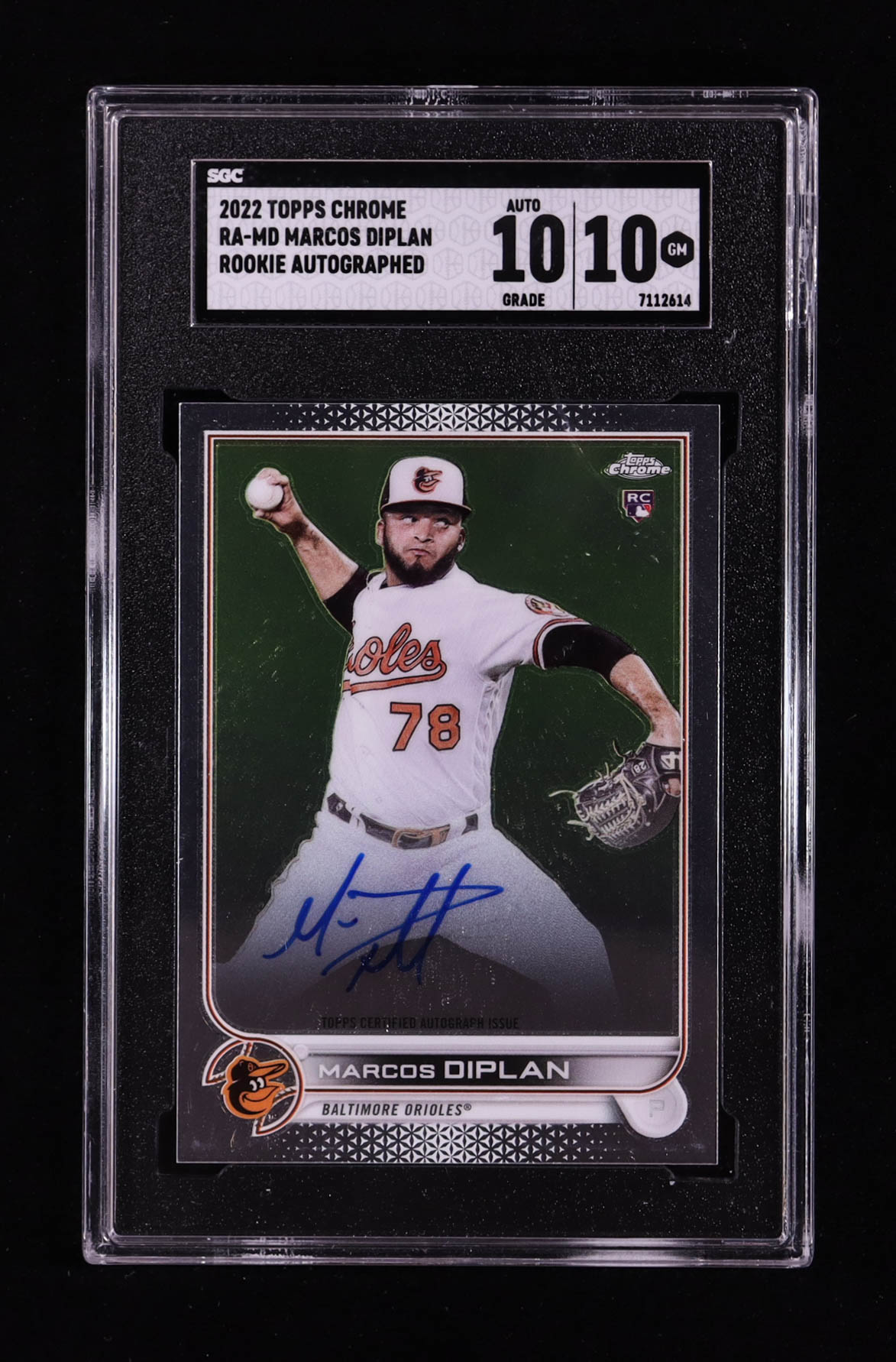 Marcos Diplan 2022 Topps Chrome Rookie Autographs #RAMD RC (SGC 10 | Autograph Graded SGC 10) at PristineAuction.com Marcos Diplan 2022 Topps Chrome Rookie Autographs #RAMD RC (SGC 10 | Autograph Graded SGC 10) at PristineAuction.com