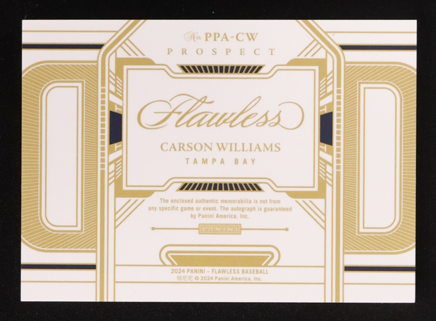 Carson Williams 2024 Panini Flawless Prospect Patch #PPA-CW RC #13/20 at PristineAuction.com Carson Williams 2024 Panini Flawless Prospect Patch #PPA-CW RC #13/20 at PristineAuction.com