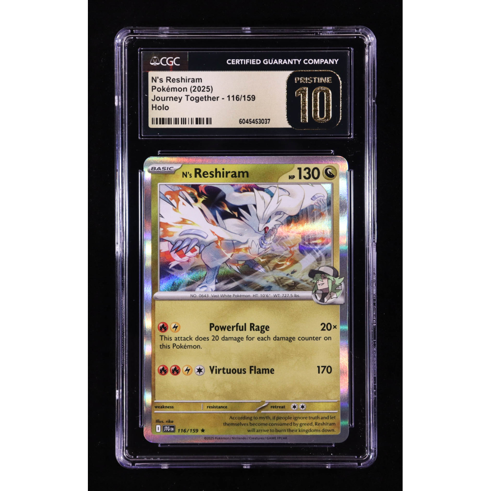 N's Reshiram 2025 Pokemon TCG Scarlet & Violet Journey Together #116 HOLO (CGC Pristine 10) at PristineAuction.com