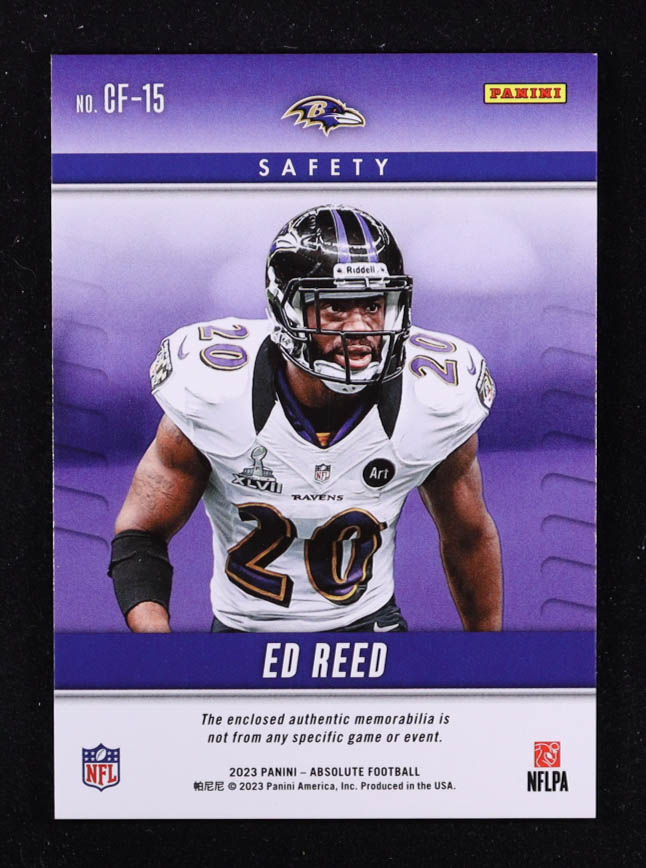 Ed Reed 2023 Absolute Championship Fabric #15 at PristineAuction.com Ed Reed 2023 Absolute Championship Fabric #15 at PristineAuction.com