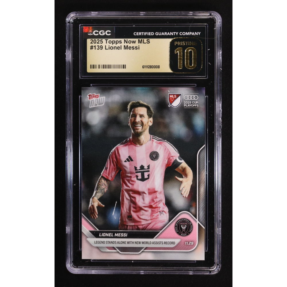 Lionel Messi 2025 Topps Now MLS #139 (CGC 10 Pristine) at PristineAuction.com