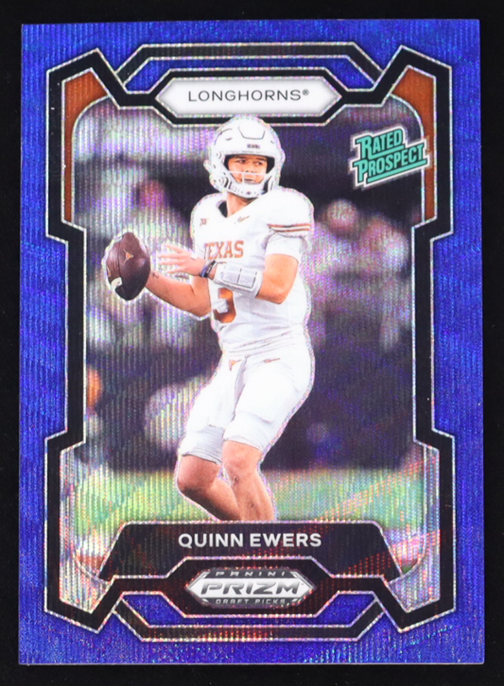 Quinn Ewers 2024 Panini Prizm Draft Picks Prizms Blue Wave #191 #235/249 RC