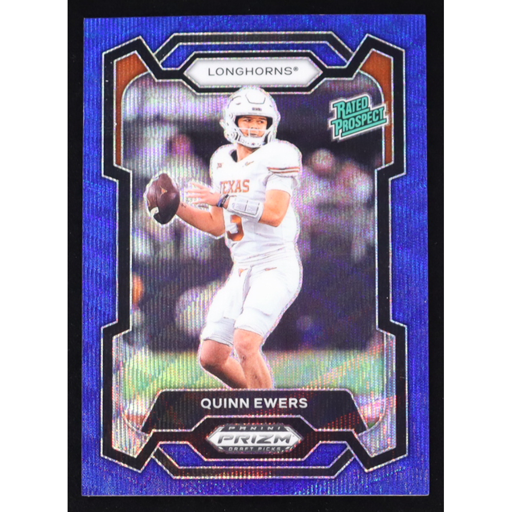 Quinn Ewers 2024 Panini Prizm Draft Picks Prizms Blue Wave #191 #235/249 RC at PristineAuction.com