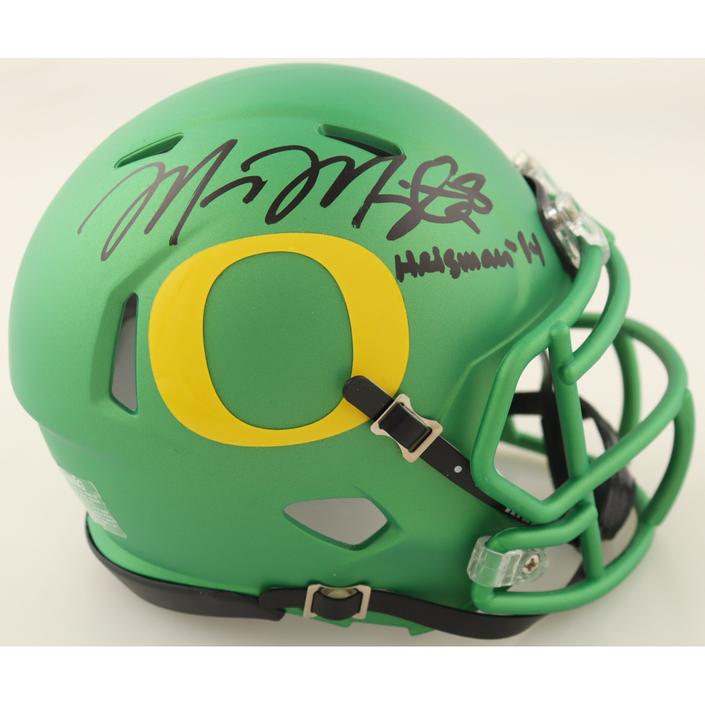 Marcus Mariota Signed Oregon Ducks Speed Mini Helmet Inscribed "Heisman '14" (Mariota) at PristineAuction.com
