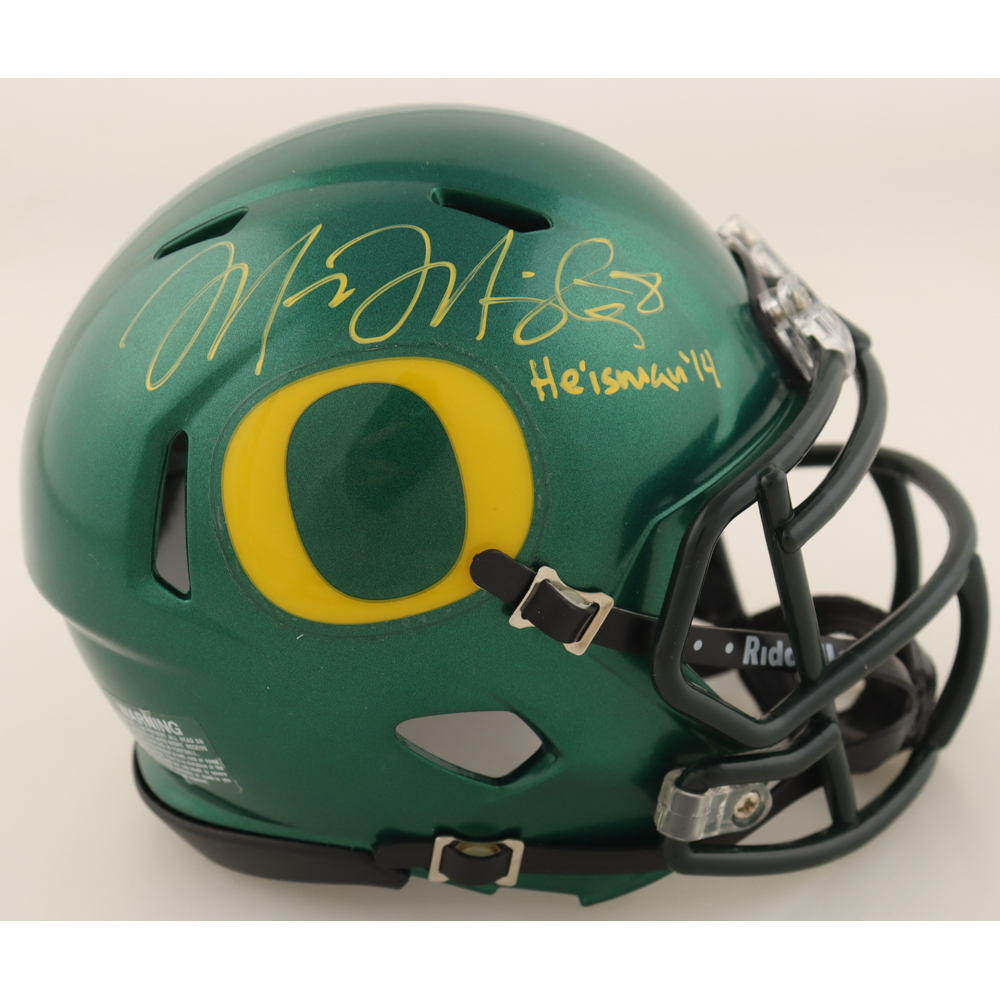 Marcus Mariota Signed Oregon Ducks Speed Mini Helmet Inscribed "Heisman '14" (Mariota) at PristineAuction.com