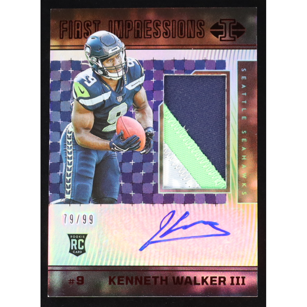 Kenneth Walker III 2022 Panini Illusions Red #118 JSY AU #79/99 RC at PristineAuction.com