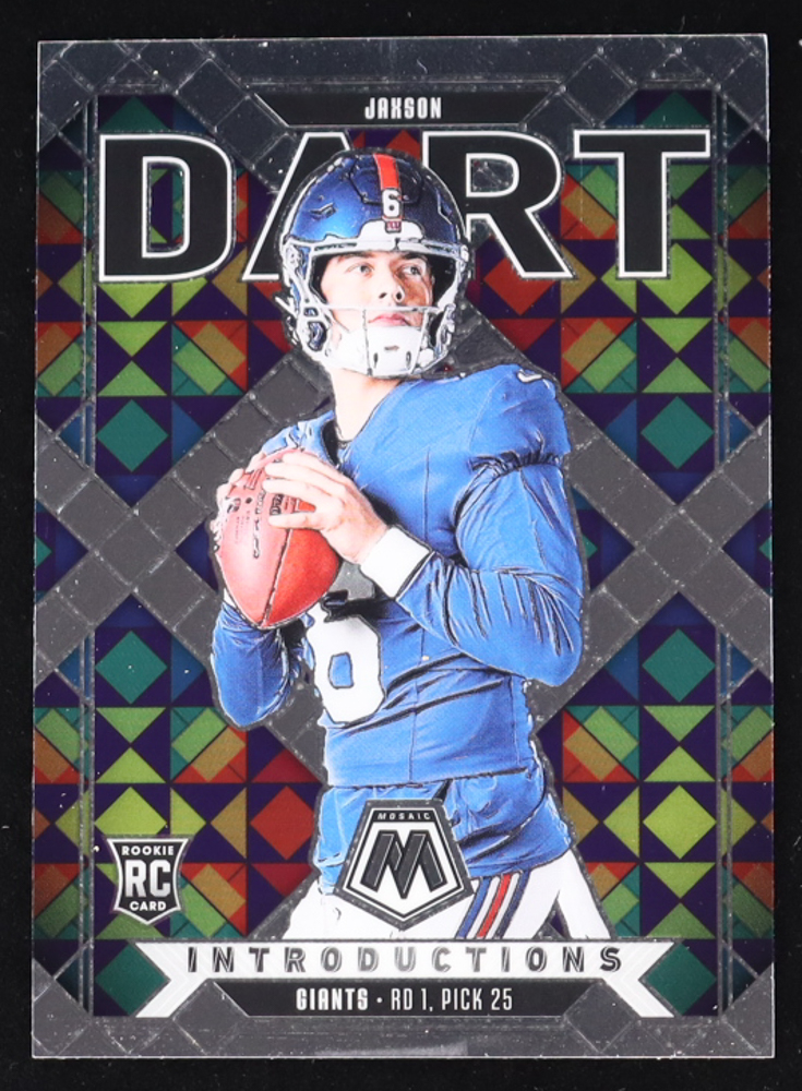 Jaxson Dart 2025 Panini Mosaic Introductions Silver #2 RC at PristineAuction.com Jaxson Dart 2025 Panini Mosaic Introductions Silver #2 RC at PristineAuction.com