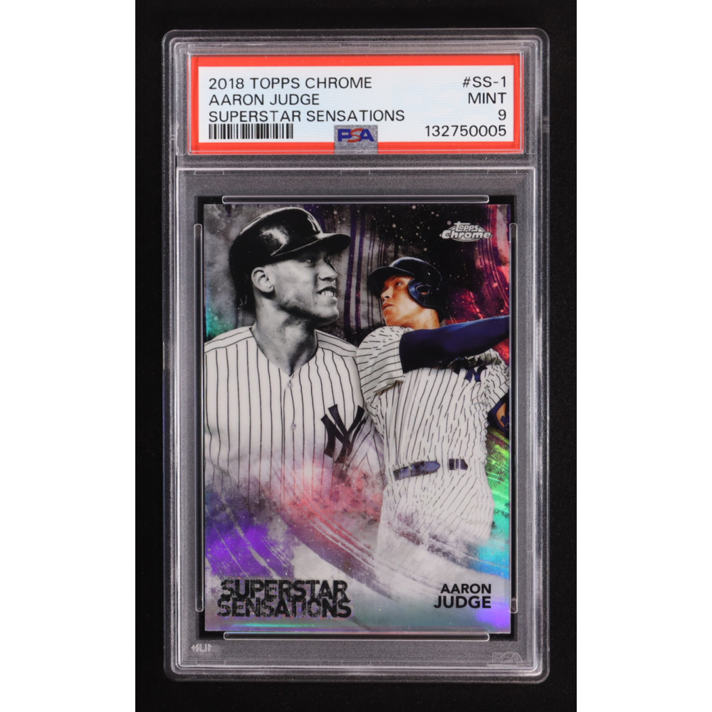 Aaron Judge 2018 Topps Chrome Superstar Sensations Refractors #SS1 (PSA 9) at PristineAuction.com