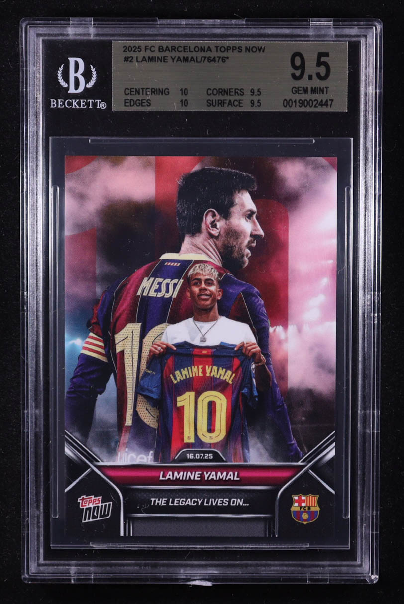 Lamine Yamal 2025-26 FC Barcelona Topps Now #2 (BGS 9.5) at PristineAuction.com Lamine Yamal 2025-26 FC Barcelona Topps Now #2 (BGS 9.5) at PristineAuction.com