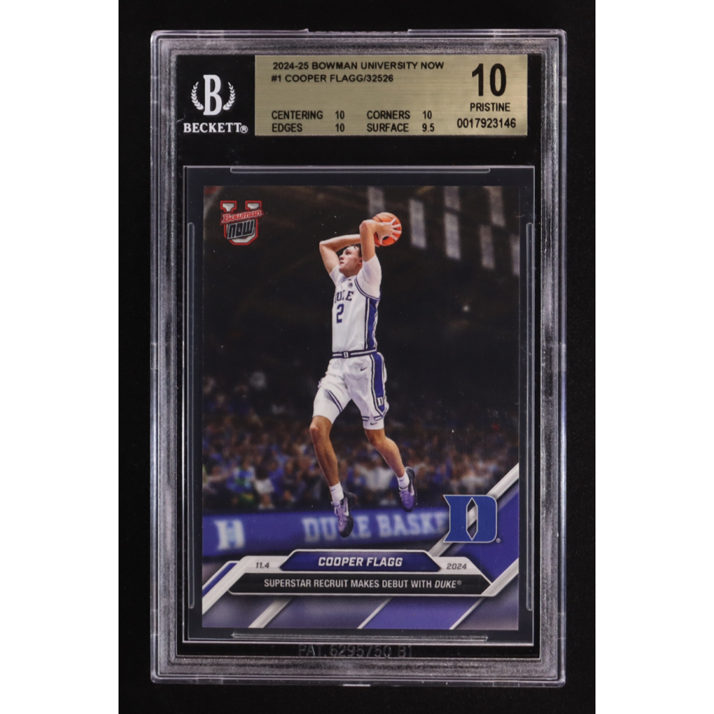 Cooper Flagg 2024-25 Bowman University Now #1 (BGS 10) at PristineAuction.com