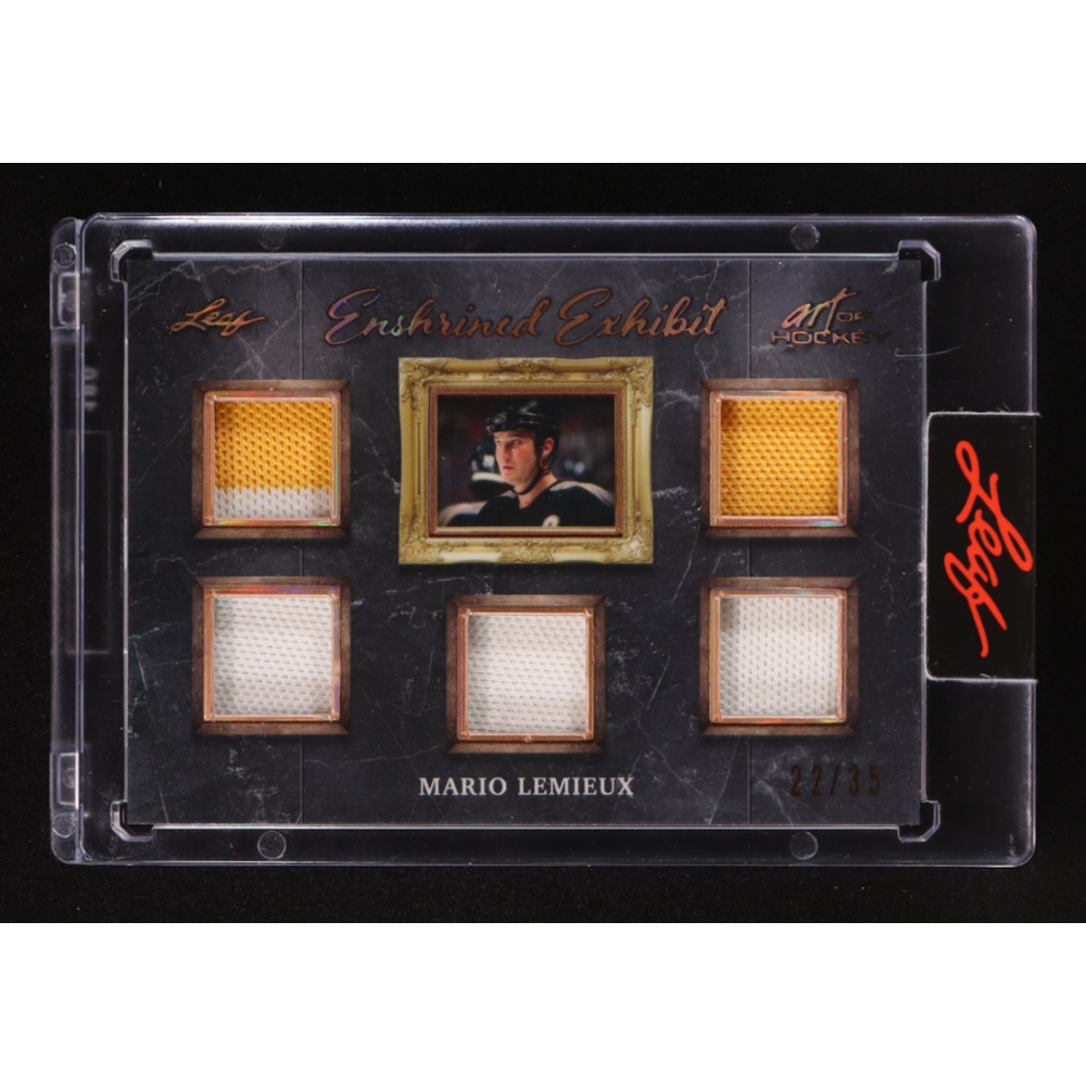 Mario Lemieux 2022 Leaf Art of Hockey Enshrined Exhibit Materials Bronze #EE12 #22/35 at PristineAuction.com