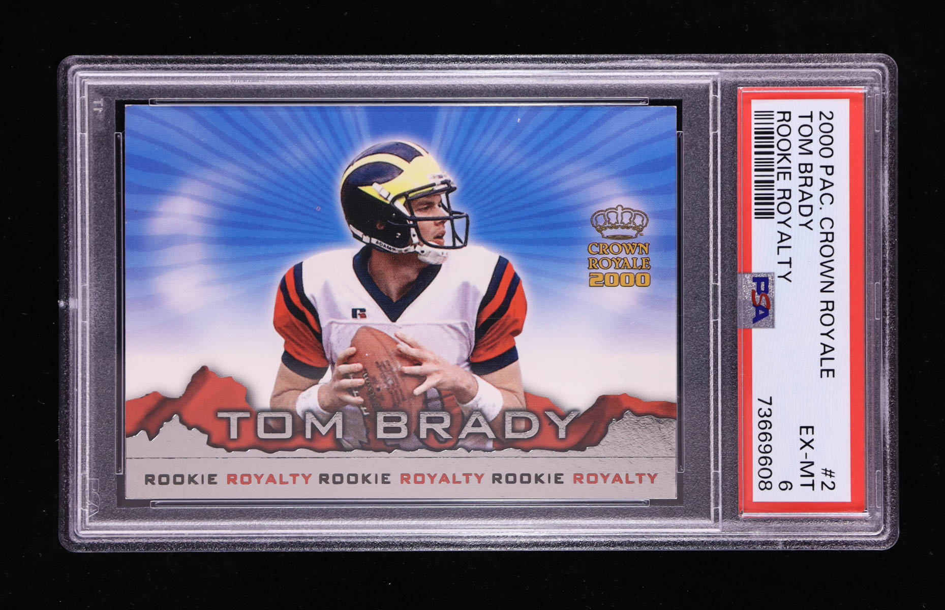 Tom Brady 2000 Crown Royale Rookie Royalty #2 RC (PSA 6) at PristineAuction.com Tom Brady 2000 Crown Royale Rookie Royalty #2 RC (PSA 6) at PristineAuction.com