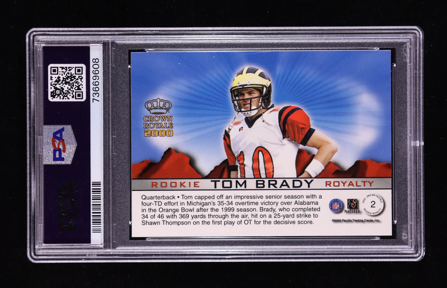 Tom Brady 2000 Crown Royale Rookie Royalty #2 RC (PSA 6) at PristineAuction.com Tom Brady 2000 Crown Royale Rookie Royalty #2 RC (PSA 6) at PristineAuction.com