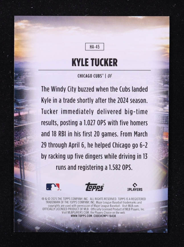 Kyle Tucker 2025 Topps Home Field Advantage #HA45 at PristineAuction.com Kyle Tucker 2025 Topps Home Field Advantage #HA45 at PristineAuction.com