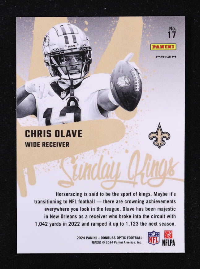 Chris Olave 2024 Donruss Optic Sunday Kings #17 at PristineAuction.com Chris Olave 2024 Donruss Optic Sunday Kings #17 at PristineAuction.com