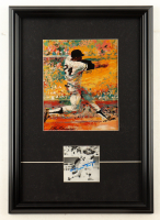 Willie Mays Signed Custom Framed Photo Display with LeRoy Neiman Art Print (Beckett) at PristineAuction.com