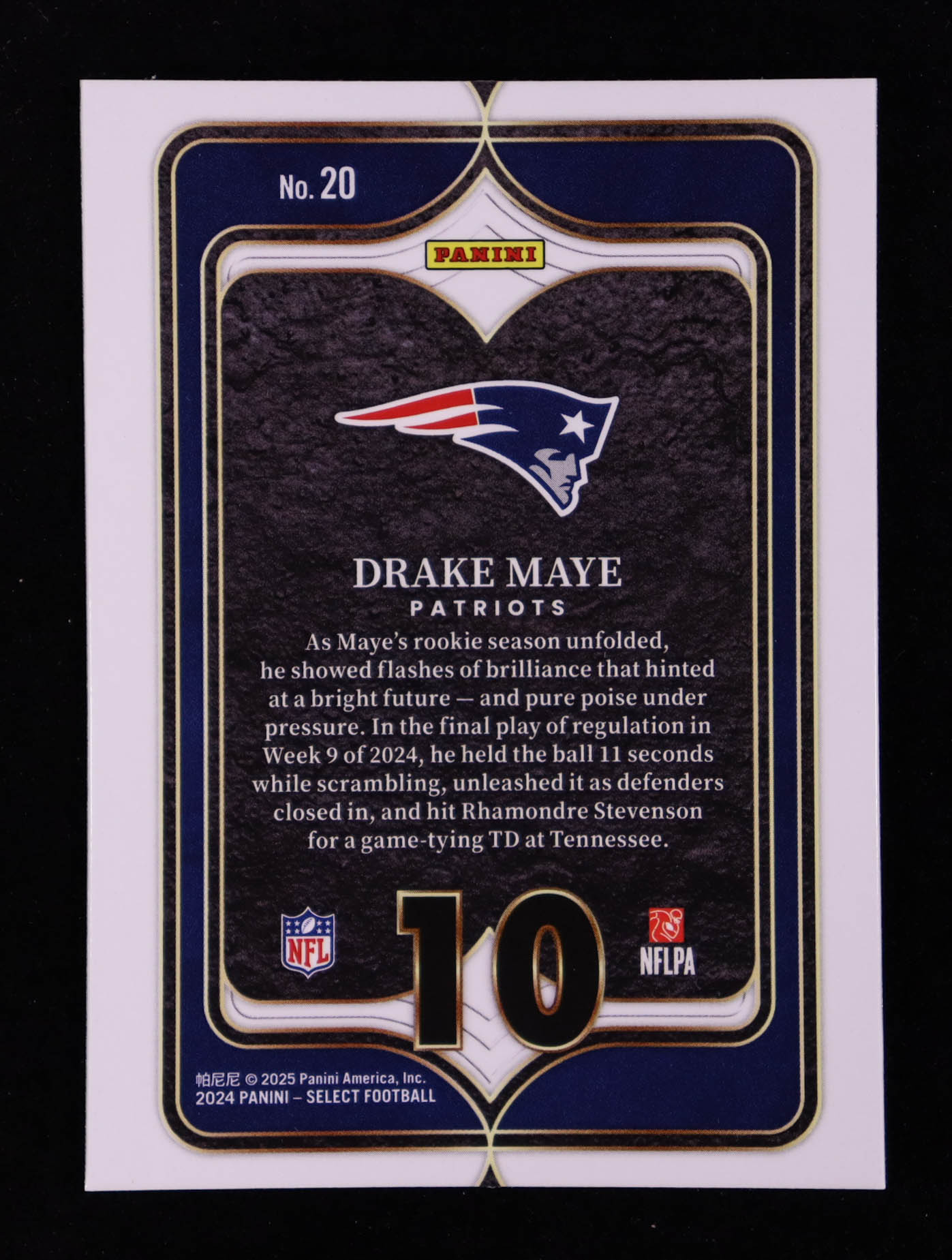 Drake Maye 2024 Select Select Numbers #20 RC at PristineAuction.com Drake Maye 2024 Select Select Numbers #20 RC at PristineAuction.com