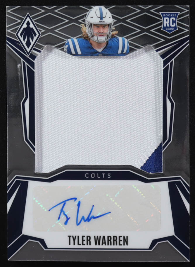 Tyler Warren 2025 Panini Phoenix Rookie Patch Autographs #18 RC #035/199 at PristineAuction.com Tyler Warren 2025 Panini Phoenix Rookie Patch Autographs #18 RC #035/199 at PristineAuction.com
