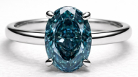 2.58 Carats Lab Grown FANCY VIVID BLUE Diamond Ring VS1 | $6,000 Estimated Retail Value (UGL & IGI Certs) | Oval Brilliant Cut| Brand New at PristineAuction.com