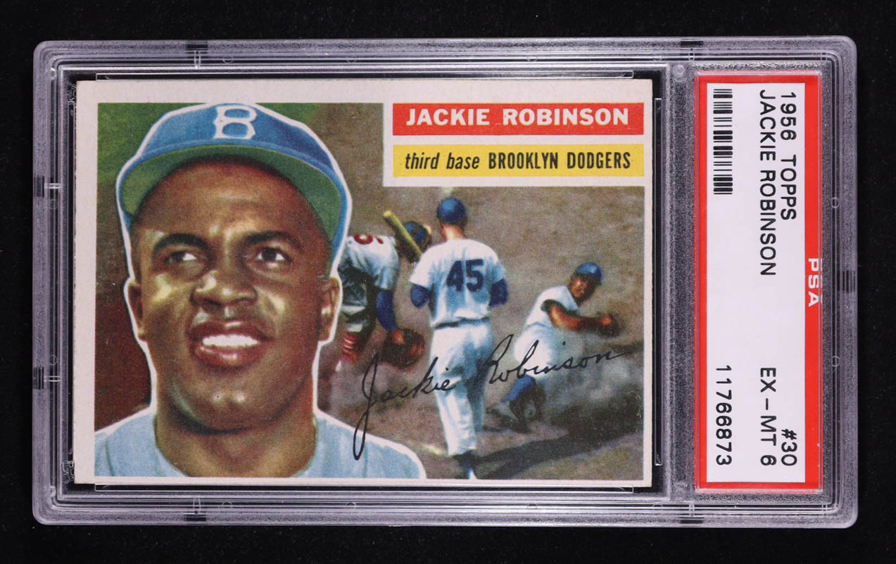 Jackie Robinson 1956 Topps #30 DP (PSA 6) at PristineAuction.com Jackie Robinson 1956 Topps #30 DP (PSA 6) at PristineAuction.com