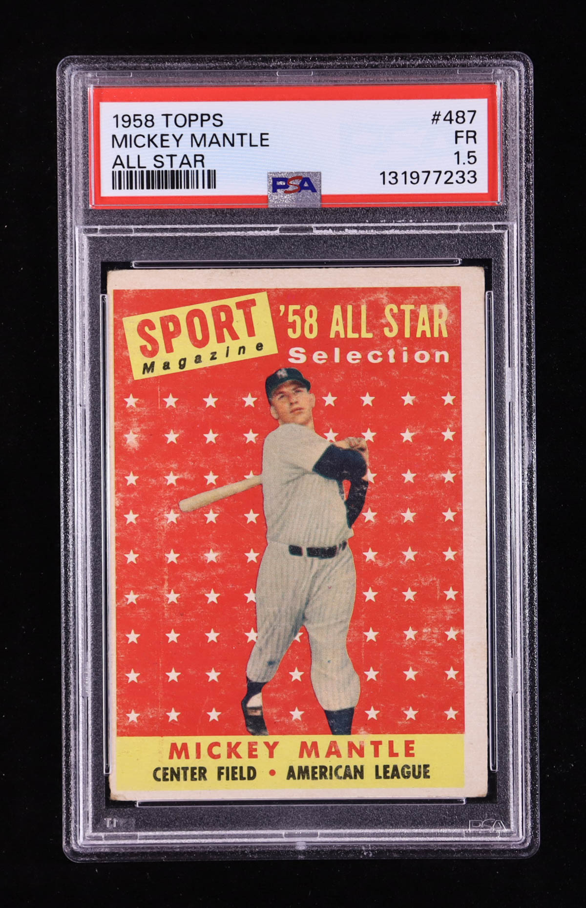 Mickey Mantle 1958 Topps All-Star #487 (PSA 1.5) at PristineAuction.com Mickey Mantle 1958 Topps All-Star #487 (PSA 1.5) at PristineAuction.com