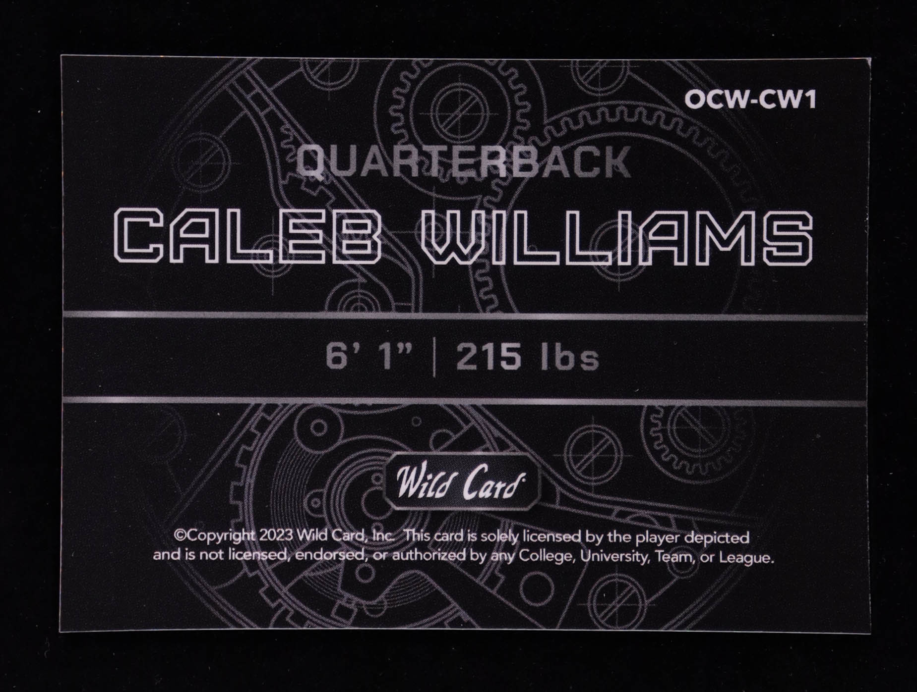 Caleb Williams 2023 Wild Card QB1 On the Clock Mosaic Blue #OCWCW1 RC #1/10 at PristineAuction.com Caleb Williams 2023 Wild Card QB1 On the Clock Mosaic Blue #OCWCW1 RC #1/10 at PristineAuction.com