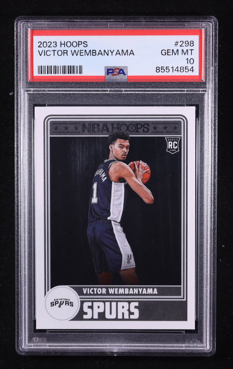 Victor Wembanyama 2023-24 Hoops #298 RC (PSA 10) at PristineAuction.com Victor Wembanyama 2023-24 Hoops #298 RC (PSA 10) at PristineAuction.com