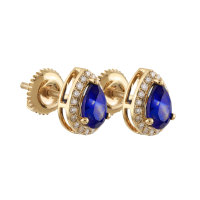 1.05 CTW Natural Diamond & Gemstone Earrings Mounted In Yellow Gold H-I, I1-I2 | Estimated Retail Value: $5,855 (IGI) at PristineAuction.com