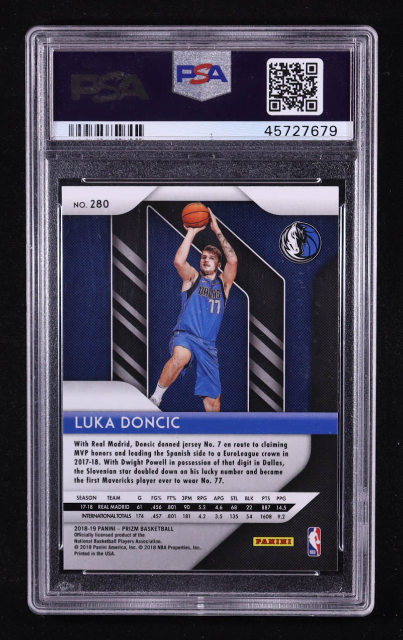 Luka Doncic 2018-19 Panini Prizm #280 RC (PSA 10) at PristineAuction.com Luka Doncic 2018-19 Panini Prizm #280 RC (PSA 10) at PristineAuction.com