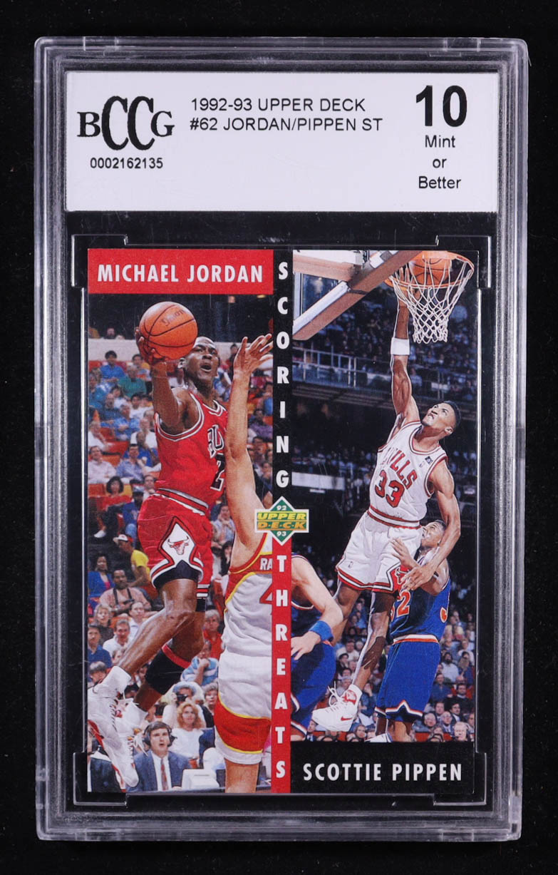 Michael Jordan / Scottie Pippen 1992-93 Upper Deck #62 (BCCG 10) at PristineAuction.com Michael Jordan / Scottie Pippen 1992-93 Upper Deck #62 (BCCG 10) at PristineAuction.com