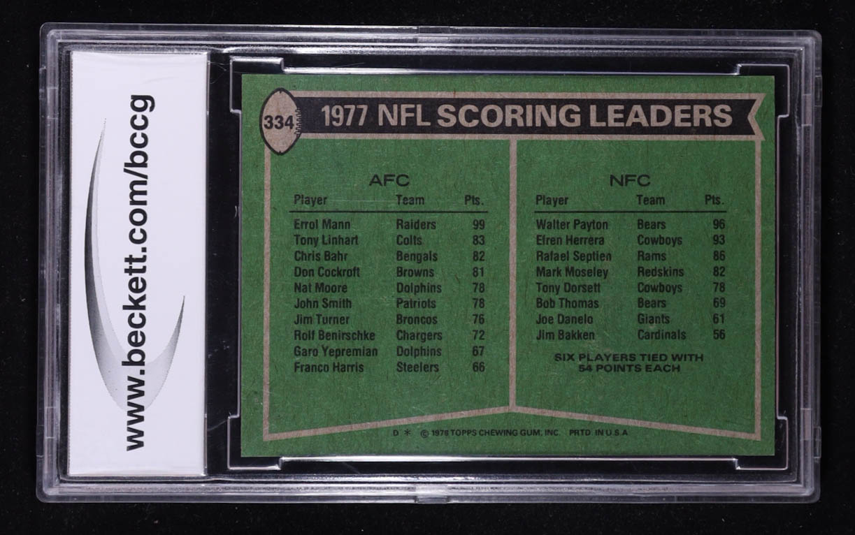 Walter Payton / Errol Mann 1978 Topps #334 (BCCG 9) at PristineAuction.com Walter Payton / Errol Mann 1978 Topps #334 (BCCG 9) at PristineAuction.com