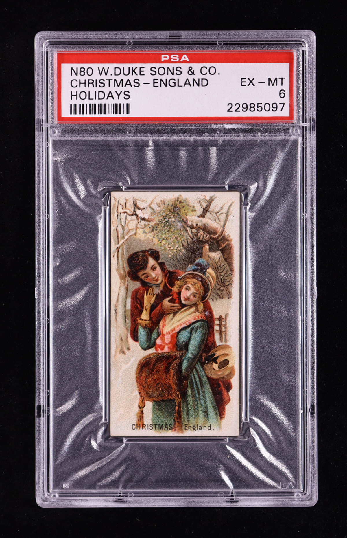 Christmas in Merry England 1890 Duke and Sons Holidays N80 #10 (PSA 6) at PristineAuction.com Christmas in Merry England 1890 Duke and Sons Holidays N80 #10 (PSA 6) at PristineAuction.com