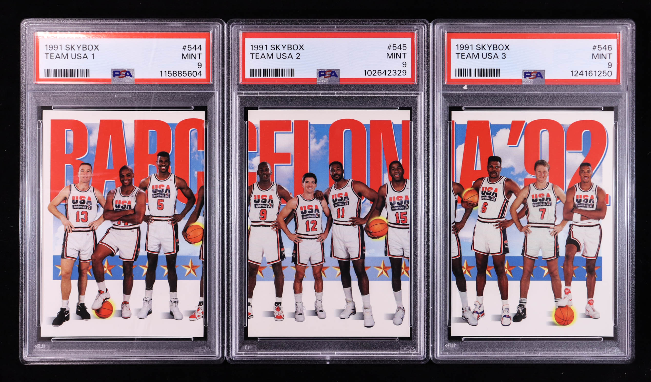 Team USA 1991-92 SkyBox Complete Set of (3) Cards (PSA 9) at PristineAuction.com Team USA 1991-92 SkyBox Complete Set of (3) Cards (PSA 9) at PristineAuction.com