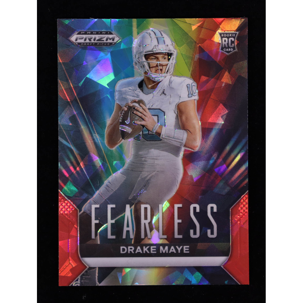 Drake Maye 2024 Panini Prizm Draft Picks Fearless Red Ice #4 RC at PristineAuction.com
