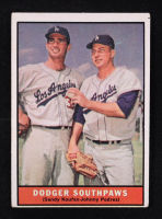 Sandy Koufax / Johnny Podres 1961 Topps #207 Dodger Southpaws at PristineAuction.com