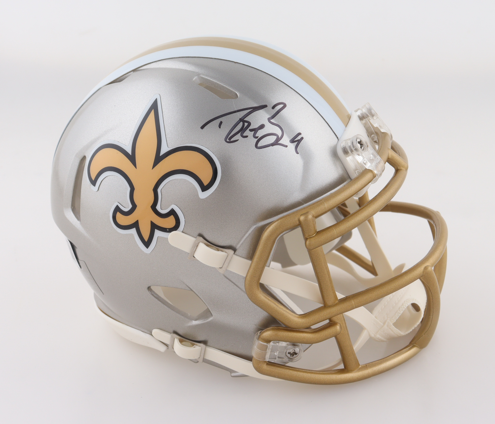 Drew Brees Signed Saints Flash Alternate Speed Mini Helmet (Beckett) at PristineAuction.com Drew Brees Signed Saints Flash Alternate Speed Mini Helmet (Beckett) at PristineAuction.com