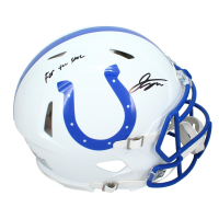 Jonathan Taylor Signed Colts Full-Size Authentic On-Field Alternate Speed Helmet Inscribed "For the Shoe" (Beckett) at PristineAuction.com