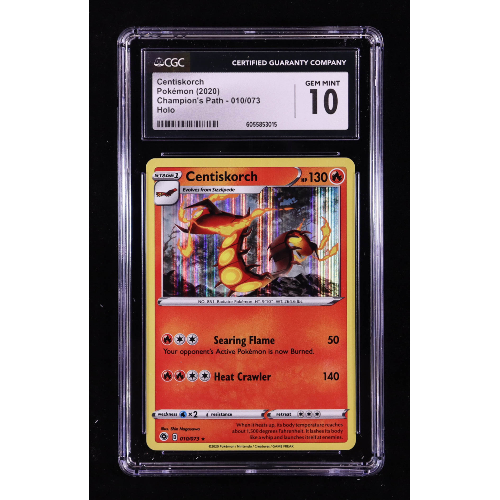 Centiskorch 2020 Pokemon TCG Sword & Shield Champion's Path #010 HOLO (CGC 10) at PristineAuction.com