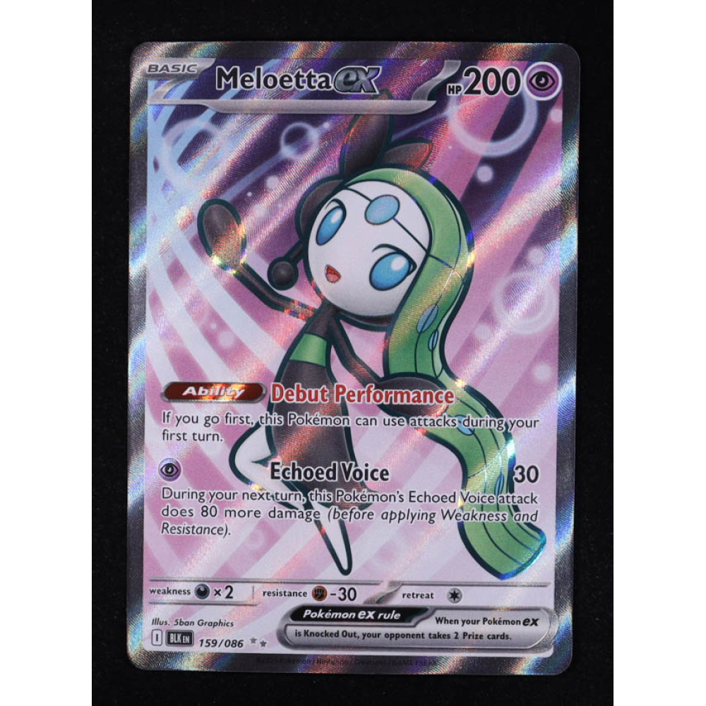 Meloetta ex 2025 Pokemon TCG Scarlet & Violet Black Bolt #159 at PristineAuction.com
