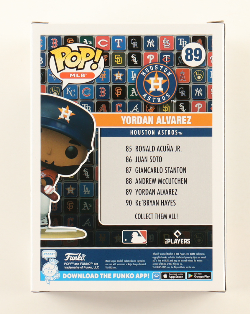 Yordan Alvarez Signed Astros #89 Funko Pop! Vinyl Figure (JSA) at PristineAuction.com Yordan Alvarez Signed Astros #89 Funko Pop! Vinyl Figure (JSA) at PristineAuction.com
