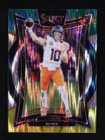 Bo Nix 2024 Select Prizm Green and Yellow Shock #30 RC at PristineAuction.com