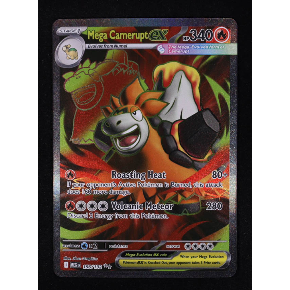 Mega Camerupt ex 2025 Pokemon TCG Mega Evolution #156 at PristineAuction.com