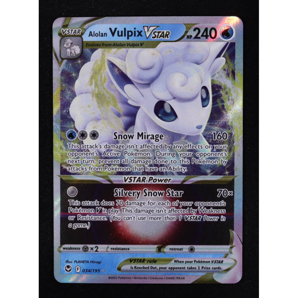 Alolan Vulpix VSTAR 2022 Pokemon TCG Sword & Shield Silver Tempest #034 at PristineAuction.com