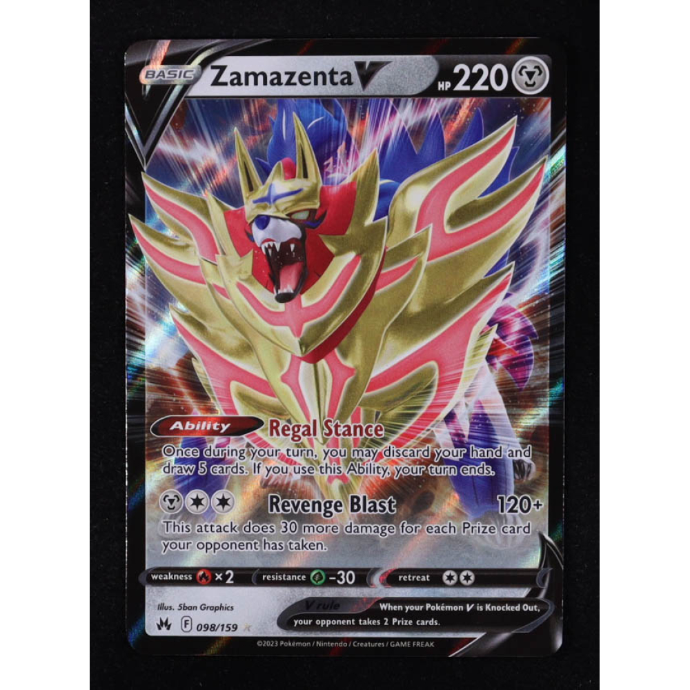 Zamazenta V 2023 Pokemon TCG Sword & Shield Crown Zenith #098 at PristineAuction.com