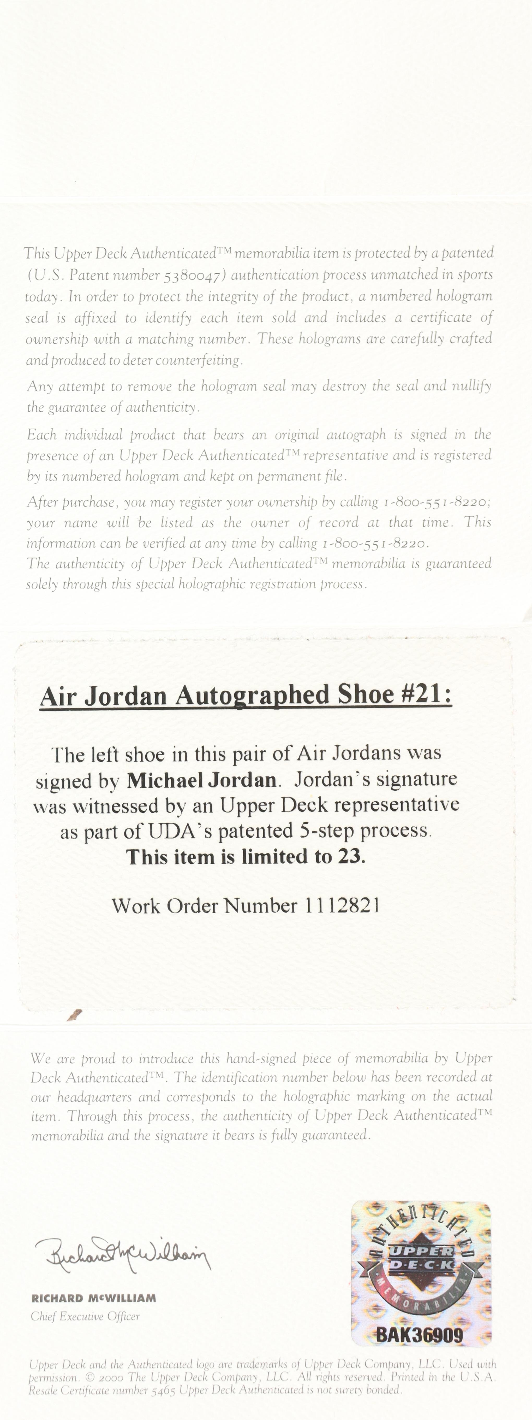 Michael Jordan Signed LE Pair of Air Jordan 21 Retro Basketball Shoes #8/23 (UDA & GOAT) at PristineAuction.com Michael Jordan Signed LE Pair of Air Jordan 21 Retro Basketball Shoes #8/23 (UDA & GOAT) at PristineAuction.com
