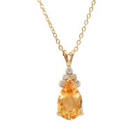 4.06 CTW Natural Citrine & Diamond 18K Gold Plated 18" Designer Necklace | Estimated Retail Value: $1,749 (AMG) at PristineAuction.com