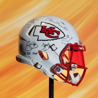 Patrick Mahomes, Travis Kelce, Tyreek Hill | Super Bowl LIV Champions LE Chiefs Full-Size Authentic On-Field Alternate Speed Helmet #13/19 Signed By (5) (Fanatics) at PristineAuction.com
