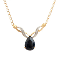 5.61 CTW Natural Sapphire & Diamond 18K Gold Plated 19" Designer Necklace | Estimated Retail Value: $1,739 (AMG) at PristineAuction.com