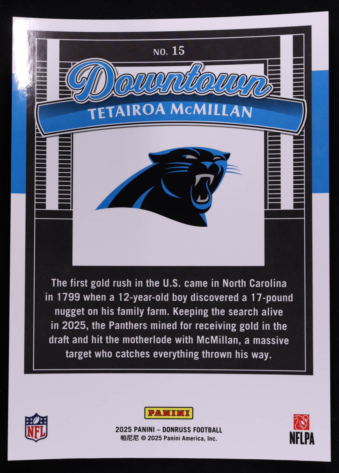Tetairoa McMillan 2025 Donruss Downtown! Oversize #15 RC at PristineAuction.com Tetairoa McMillan 2025 Donruss Downtown! Oversize #15 RC at PristineAuction.com